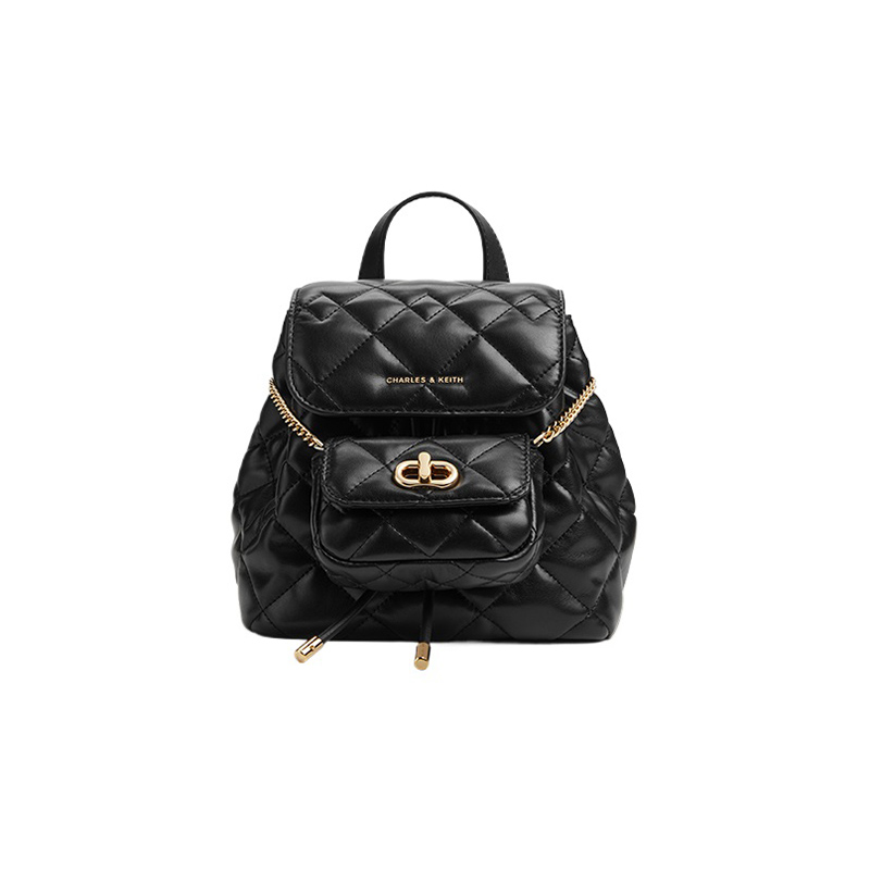 Túi Xách Nữ CHARLES&KEITH CK2-60151400 Ba Lô Dạng Hình Kim Cương, Dung Tích Lớn, Mềm Mại, Đa Năn